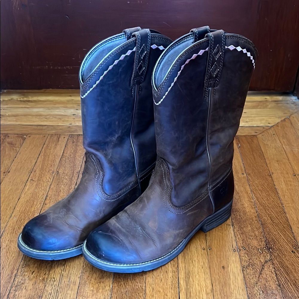 Ariat Brown Cowboy Western Boots Classic Leather